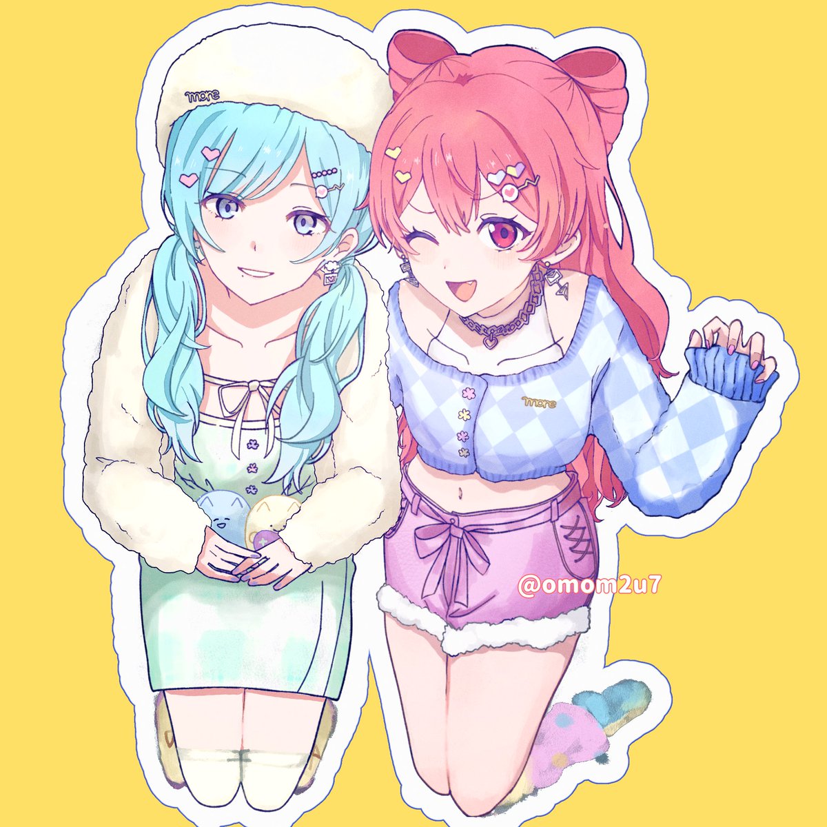 omom2u7's tweet photo. 2025年？に描いた雫ちゃんと愛莉ちゃんです https://t.co/3d6vorSiI1