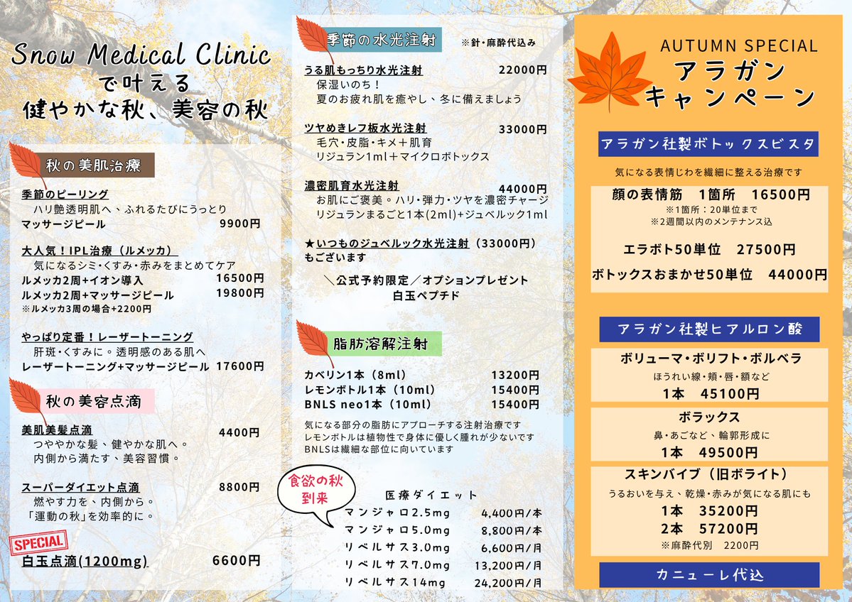 SMC_tokyo's tweet photo. ✨10・11月 アラガンキャンペーン✨

港区・田町の美容皮膚科⛄️

💉アラガン製ボトックス・ヒアルロン酸
💎スキンバイブ（旧ボライト）
秋の美容メニューも実施中🍁

📩ご予約は公式LINEから

#港区美容皮膚科 #田町美容皮膚科 https://t.co/nE9toB46ED