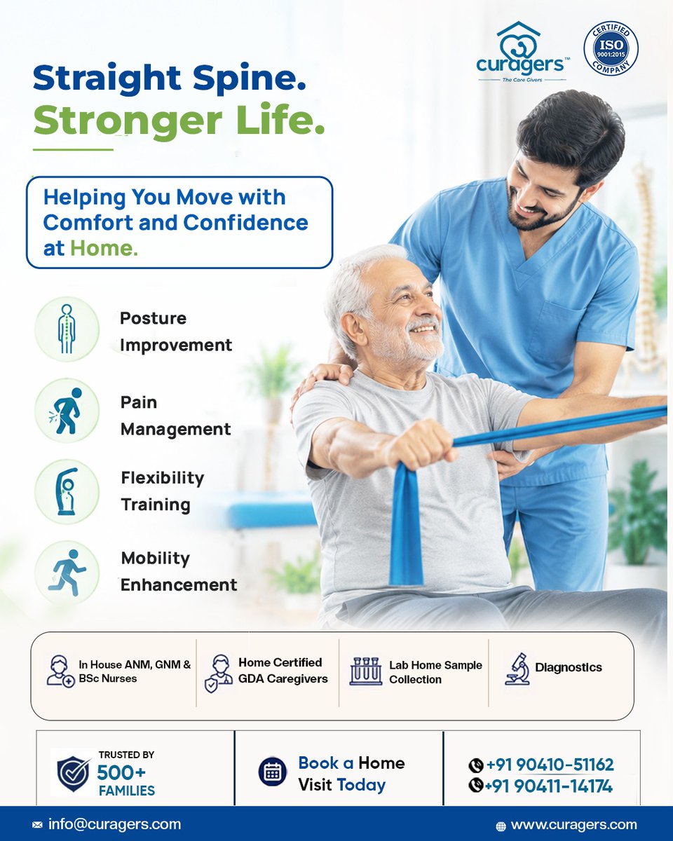 CuragersHealth's tweet photo. Twitter/X Description
Improve mobility, flexibility, posture, and everyday comfort with professional spine rehabilitation and physiotherapy support at home from Curagers Healthcare.
#SpineCare #PhysiotherapyAtHome #BackPainRelief
📞 +91 90410 51162 | +91 90411 14174 https://t.co/fhYBKh6KHP
