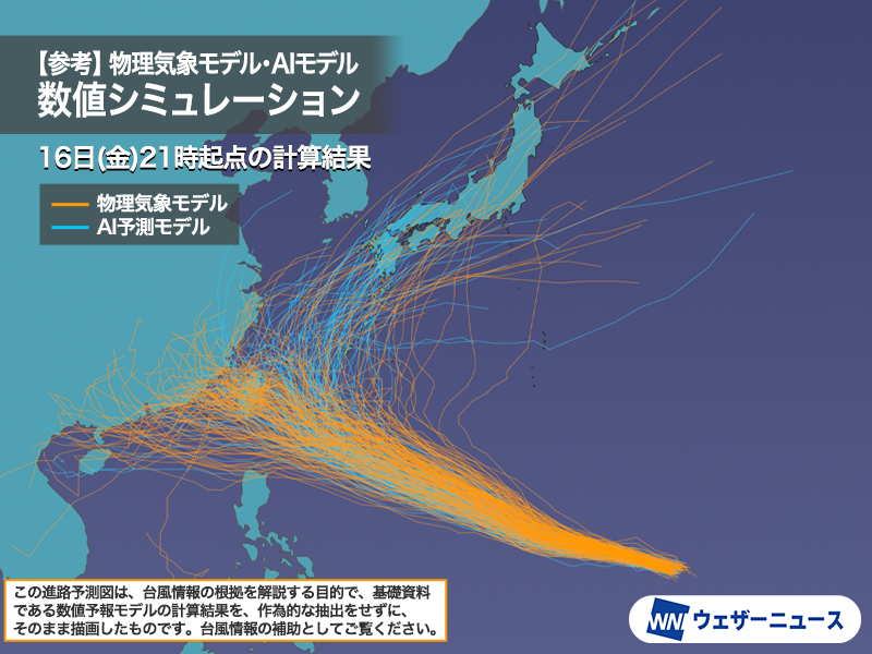 wni_jp's tweet photo. 【台風情報】
強い台風30号(チャンパー)は発達しながら西進し、明日は非常に強い勢力でグアム島付近を通過し、来週は沖縄の南に達する予想です。
その後の進路は依然として不確実性が大きいものの、最新の計算では西寄りに進む可能性がやや高まっています。
https://t.co/AvbegTtHxz https://t.co/UaaDavAywN