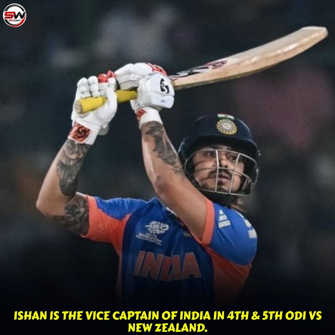 mysportswiz's tweet photo. ISHAN KISHAN TAKES UP VICE-CAPTAINCY DUTIES!
Big responsibility for Ishan Kishan, who will serve as India’s vice-captain for the 4th and 5th ODIs against New Zealand!

https://t.co/9AC7sYGM6O

#BCCI #Axar #DelhiCapitals #Siraj #Bumrah #ODIs #Shami #Bhuvi #Jaiswal #INDvsWI https://t.co/MY6EUaqpaz