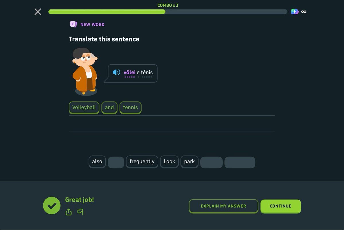 pharemort's tweet photo. @duolingo who tf is in charge of your new tweak? You will need to have your “explain my answer” button made smaller or more distant from the “continue”

I don’t want to keep being moved to an AI slop page when I want to continue doing lessons thanks very much https://t.co/SZYJrV7ckq