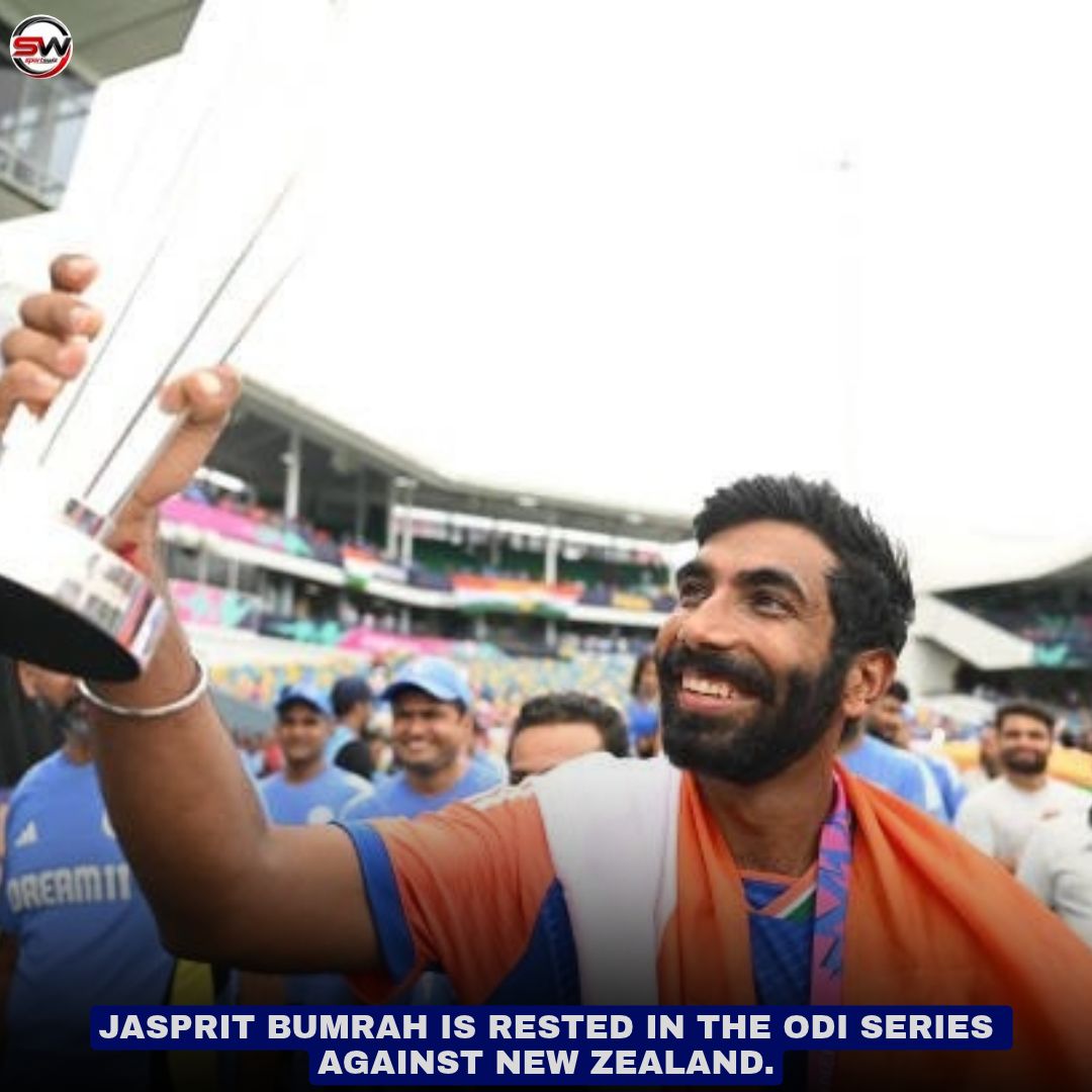 mysportswiz's tweet photo. JASPRIT BUMRAH TO MISS THE ODI SERIES!
India’s pace spearhead Jasprit Bumrah has been rested for the upcoming ODI series against New Zealand.

https://t.co/9AC7sYGM6O

#BCCI #Axar #DelhiCapitals #Siraj #Bumrah #ODIs #Shami #Bhuvi #Jaiswal #INDvsWI #TestCricket #TeamIndia https://t.co/0JR8rxU7eA