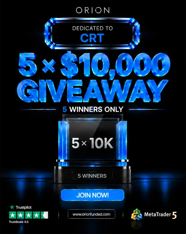 crt_trader's tweet photo. 🚀 Excited to partner with @orionfundedcom! 🤝

🎁 $50K GIVEAWAY — 5 × $10K ACCOUNTS! 🏆

✅ Follow @Crt_only  @orionfunded  @orionAffliates
👥 Tag 3 friends
💸 Use code CRT for 50% OFF your first purchase!

⏳ Winners in 5 days! 🔥 https://t.co/C4mO13IjEk
