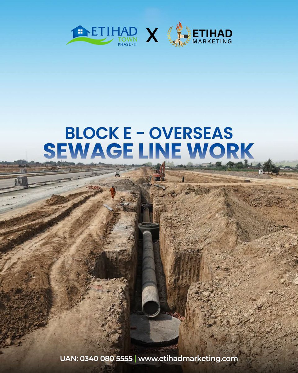 EtihadMKTG's tweet photo. Road base construction is underway in the Executive Block at Etihad Town Phase II, reflecting our continued focus on infrastructure development.
.
For booking and more details, reach us at
UAN 03400805555
.
#etihadtownphase2 #RealEstatePakistan #DevelopmentUpdate https://t.co/4FEdBcsMma
