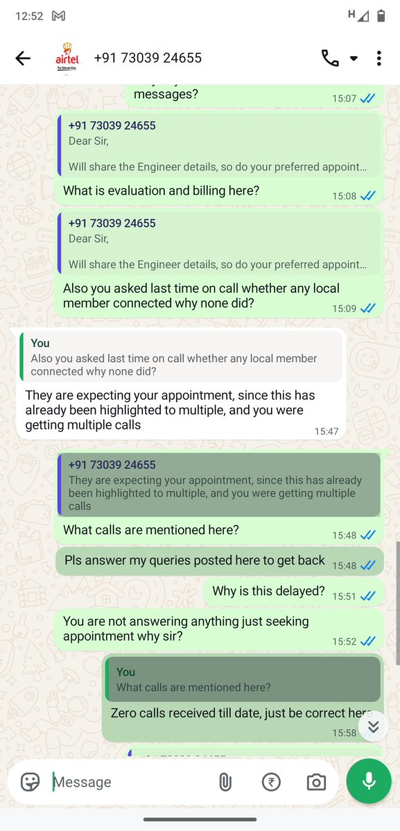 sonofchennai's tweet photo. @Airtel_Presence @XCorpIndia @Airtel_Presence Mr. Saurabh who called from Social media team now, PFA

 (2/3) https://t.co/mMWg5GXJnm