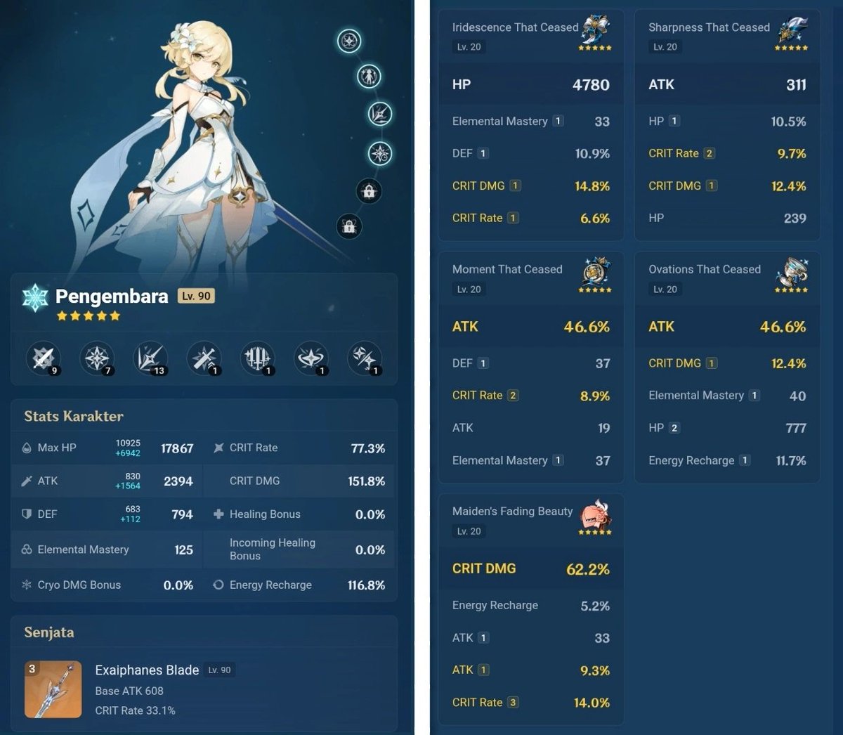 Raarly_'s tweet photo. @babufess Build Mizuki ama lumine ku sih kek gini nder (maaf kalau kurang sempurna, karena yang sempurna hanya milik Tuhan). Kalo untuk timnya aku make si faruzan, untuk pengganti odette mungkin make diona aja(?), tapi kalo sender mau make vodya juga nggak papa sihh（˶•̀ ᎑-˶） https://t.co/47cvSd0Pvz