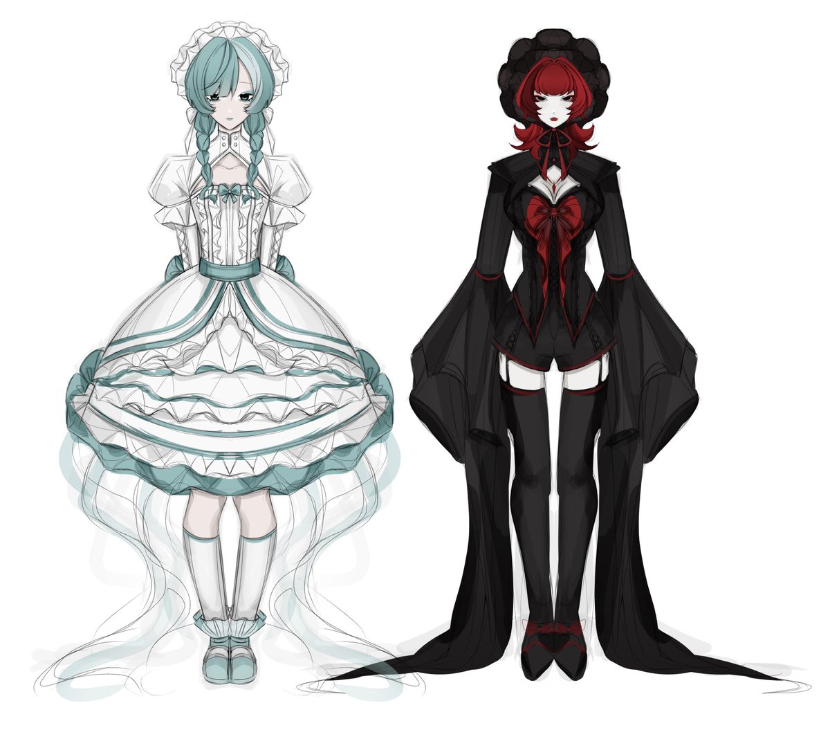 kunikazooshi's tweet photo. my blue thing, please be nice to her gang (oomfs oc on the right) ٩( ᐛ )و https://t.co/DgCgbY60cU