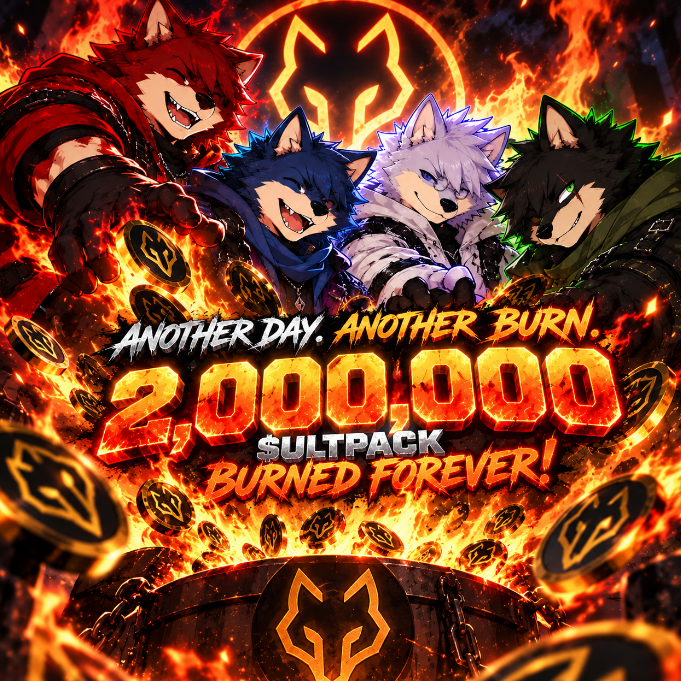 ULTPACKWOLFS's tweet photo. 🔥ANOTHER DAY. ANOTHER BURN.

2,000,000 $ULTPACK BURNED FOREVER!

The supply keeps shrinking. The pack keeps building. The fire never stops. 🔥

ONE PACK. ONE MISSION. 🐺

#ULTPACK #Crofam https://t.co/8jrlsW5Pli