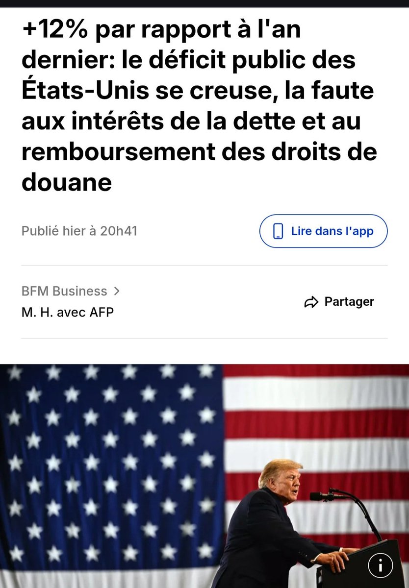 gabriel_draghi's tweet photo. 🇺🇸 Le déficit budgétaire américain a atteint près de 2 000 milliards de dollars, et les paiements croissants de la dette, les dépenses liées au conflit avec l'#Iran alourdissent le fardeau financier du gouvernement, selon Reuters.
#Trump continue à détruire son pays pour #Israël. https://t.co/UGNuDixNCf