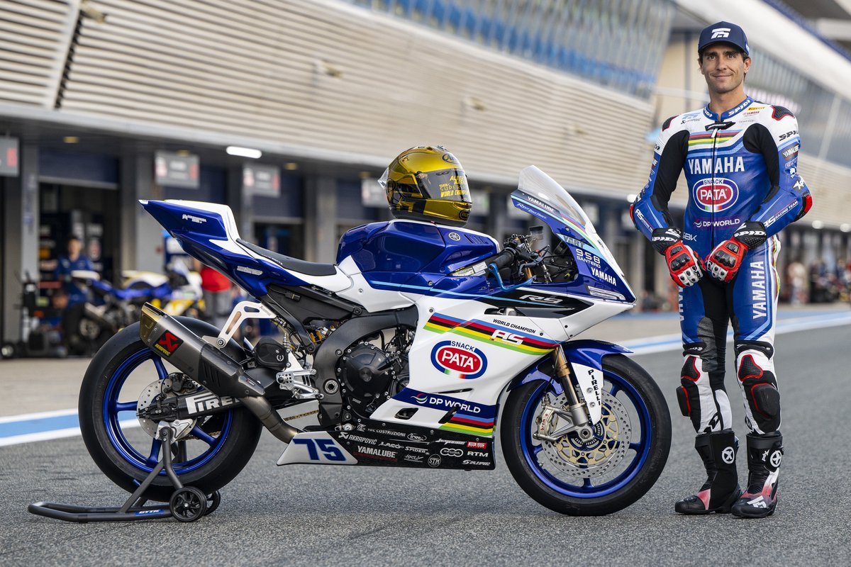 yamaharacingcom's tweet photo. A special livery for World Champion @AlbertArenas75 and the AS BLU CRU Racing team for this weekend’s #WorldSSP races! 🏆 ✨ https://t.co/XFISM9tXgk