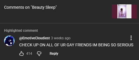 NimbuliPosting's tweet photo. i can die happy knowing im top comment on beauty sleep https://t.co/LFAHKtAEmO