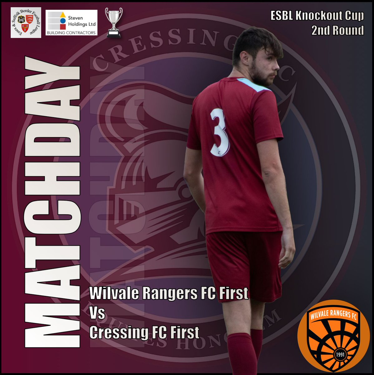 CressingFC's tweet photo. Match Day 💥

Cressing First are away as we travel to Wilvale Rangers First in the 2nd round of the ESBL Knockout Cup.

Check out the team selection!

KO – 14:30⏰

See you there! ⚽️💪

📸 @jakedaleyphotography

#CressingFC 
#StevenHoldingsLTD
#UTC https://t.co/9RvxTmUQ8z