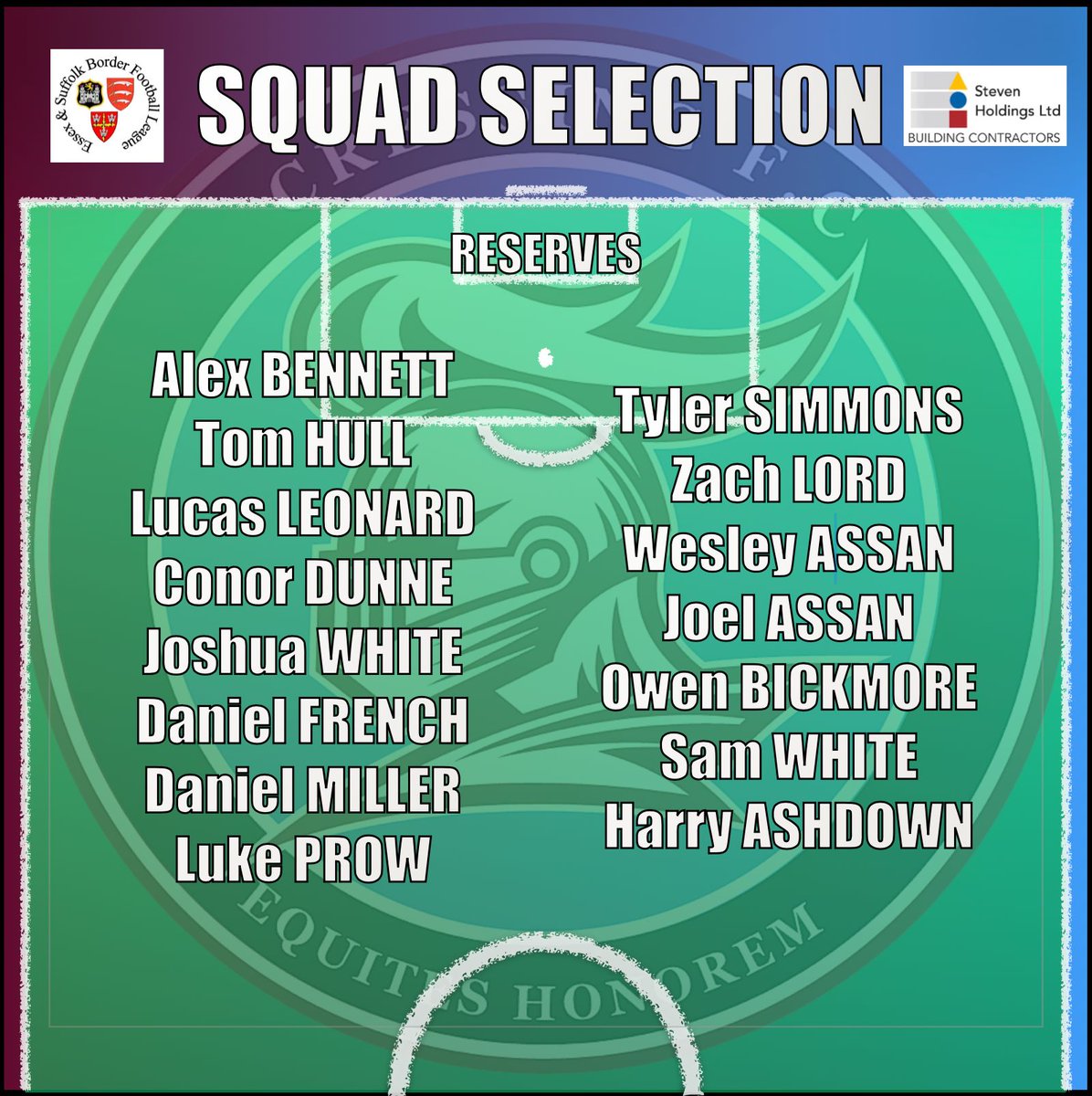 CressingFC's tweet photo. Match Day!💥

Cressing Reserves are home as we host West Bergholt First in our next season game.

Check out the team selection!

KO – 15:00⏰

See you there! ⚽️💪

📸 @jakedaleyphotography

#CressingFC 
#StevenHoldingsLTD
#UTC https://t.co/JwkAZKvnQw