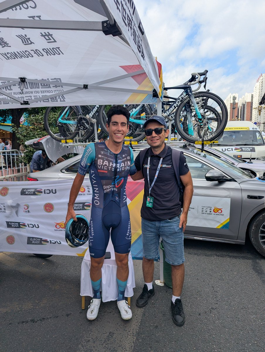 faustocoppi60's tweet photo. I've met today the showman of this year's Giro d'Italia, personally thanking him for saving the race from total boredom. Obrigado, Afonso! 🔥🇵🇹

#TourofGuangxi https://t.co/XtAWorCbBO