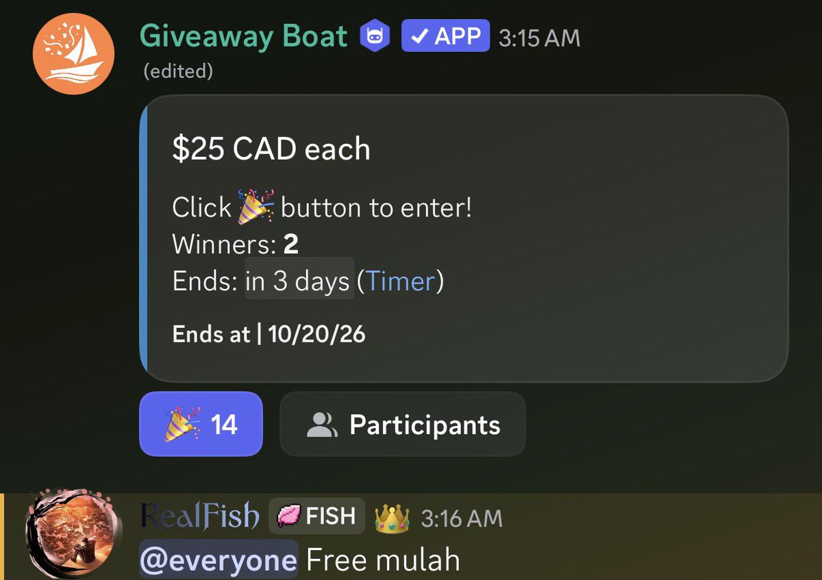 RealFish's tweet photo. Free money given away weekly in my discord. Also Stream tags are in there as well if you want to be tagged for streams! Free $50 up for grabs for actives in there https://t.co/K77bjwySzT https://t.co/YNNs9BPn1N