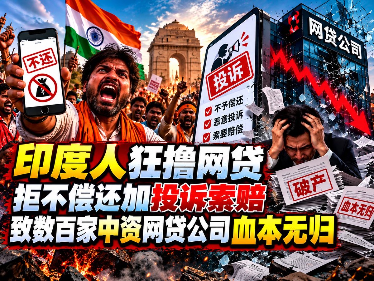 CryptoYuXin's tweet photo. 还得是你三哥，撸个网贷都能说成神的馈赠！

大家别笑，最后国人买单！！

新闻报道:早年大量中资网贷进军印度，砸入180亿做现金贷，结果惨遭当地规模化撸贷。不少印度借款人抱团，伪造资料骗贷，养高额度后直接跑路。一旦平台催收，他们就投诉平台违规。印度征信薄弱、讨债打官司成本极高，平台坏账最高达80%。叠加监管收紧，上百家平台巨亏70亿，最后集体撤出印度。