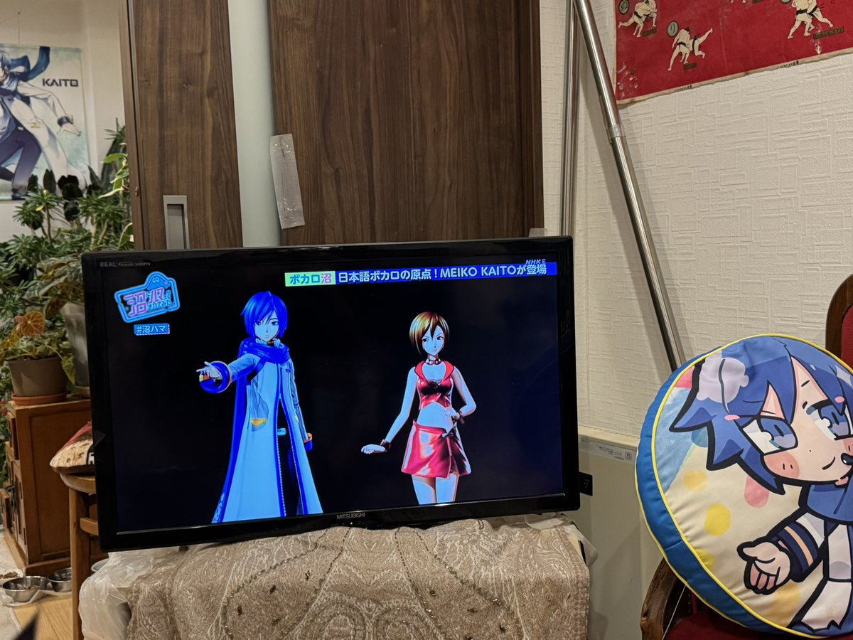 fuganaoto's tweet photo. My daughters are also watching my son on television, seeing how impressive he looks🥰
 KAITO君の勇姿を娘達と観てます🥰 MEIKOさんもほんとに素敵❤️ 冒頭からOn the rocks 聴けた🥹幸せ過ぎる❤️❤️ https://t.co/GJODrMQQqt