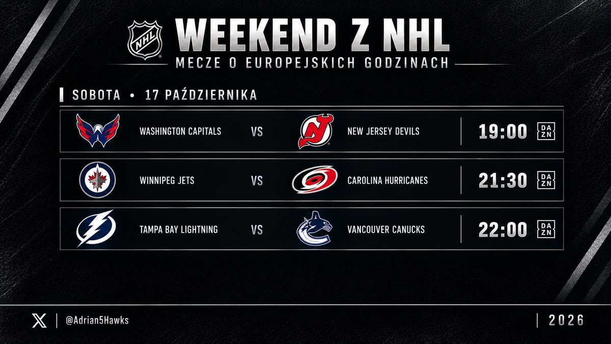 Adrian5Hawks's tweet photo. Ten weekend, to trzy mecze „o naszych godzinach”. Starcie Devils z Capitals, to dobra okazja, aby przyjrzeć się grze New Jersey, bo to ciekawa, lecz nieprzewidywalna drużyna
#AllCaps #NJDevils
#GoJetsGo #CarolinaCulture
#GoBolts #Canucks
#NHLpl https://t.co/ISoRYCCQ58