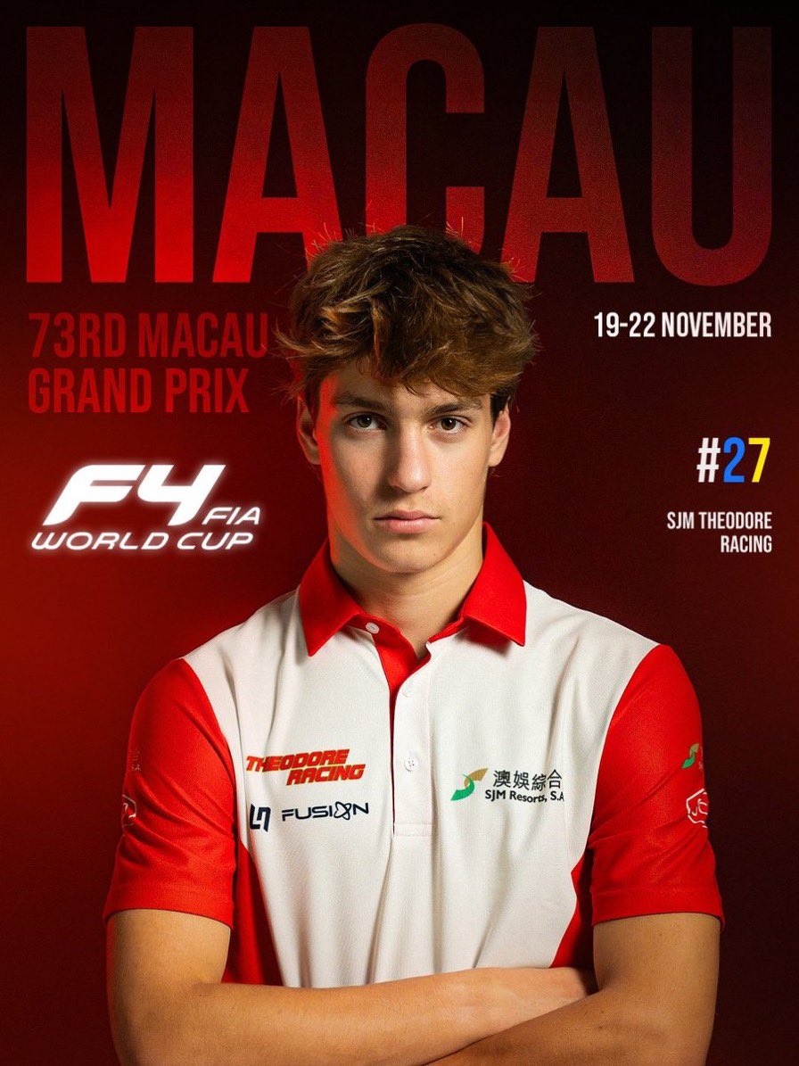 ln4fusionbrasil's tweet photo. 🇲🇴 | THEODORE RACING COM OPERAÇÃO DA LN4 FUSION EM MACAU!

A SJM Theodore Racing disputará o 73º Grande Prêmio de Macau, de 19 a 22 de novembro, com uma formação de quatro pilotos em duas categorias, sob operação da LN4 Fusion.

🏁 Na Formula Regional World Cup, James Egozi, piloto da LN4 Fusion, e Kean Nakamura-Berta representarão a equipe.

Na Formula 4 Cup, a formação contará com Oleksandr “Bondi” Bondarev e Noah Monteiro.

Uma nova etapa para a Theodore Racing nas ruas de Macau!