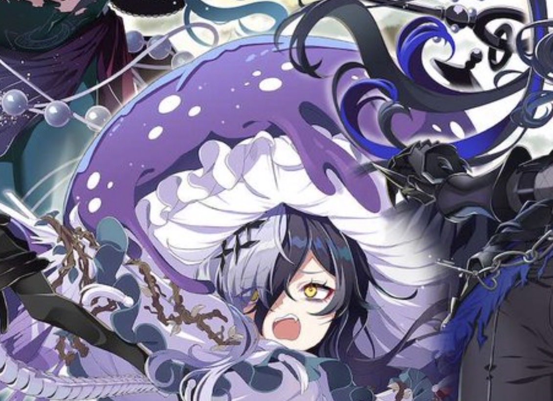 yoradise's tweet photo. that a mushroom or a jellyfish on her head? https://t.co/oKwiEnEZzd