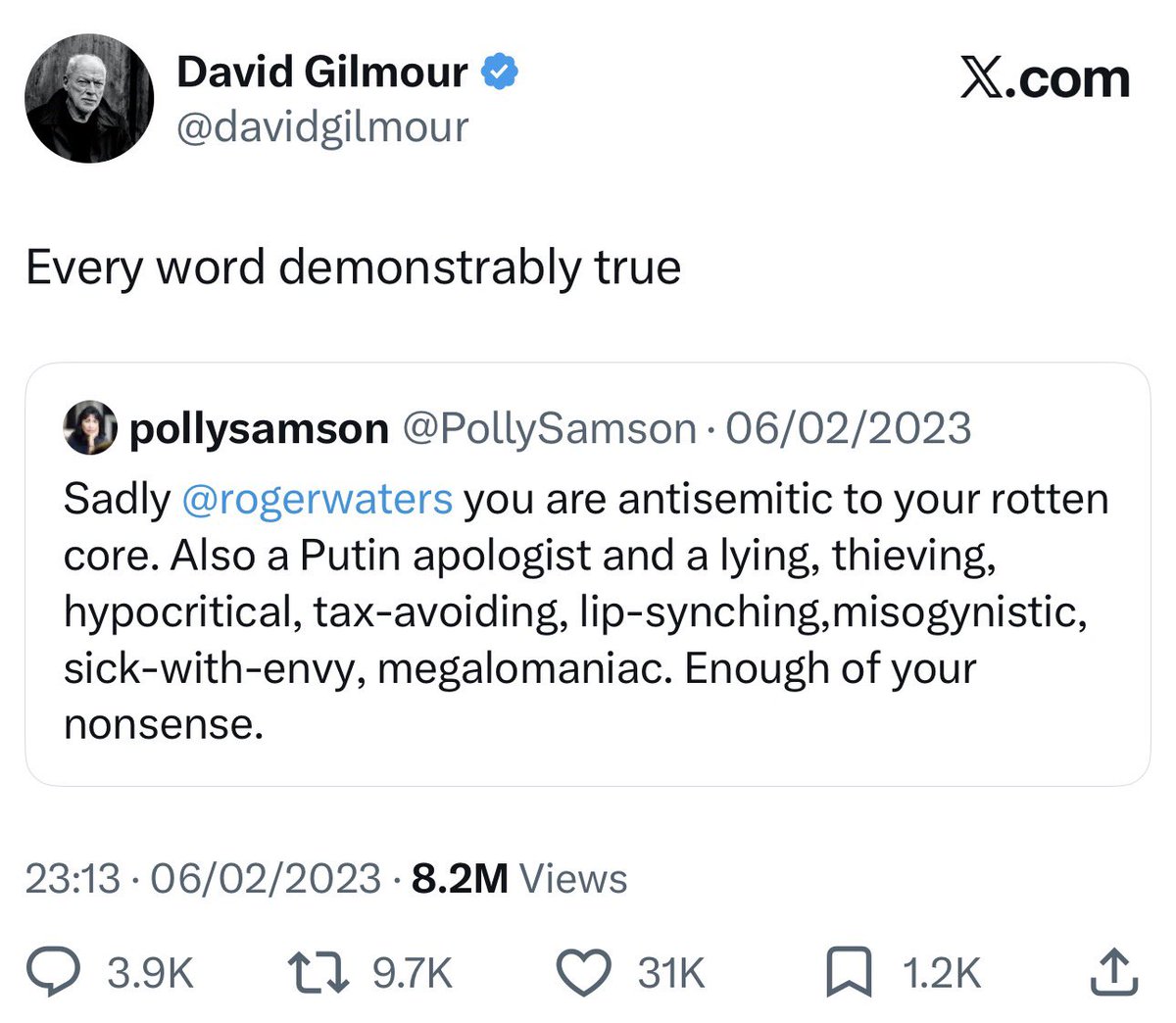 koshercockney's tweet photo. Roger Waters is (and always has been) a scumbag.

Even his old bandmates want nothing to do with him. https://t.co/aoXQ6FrQlv