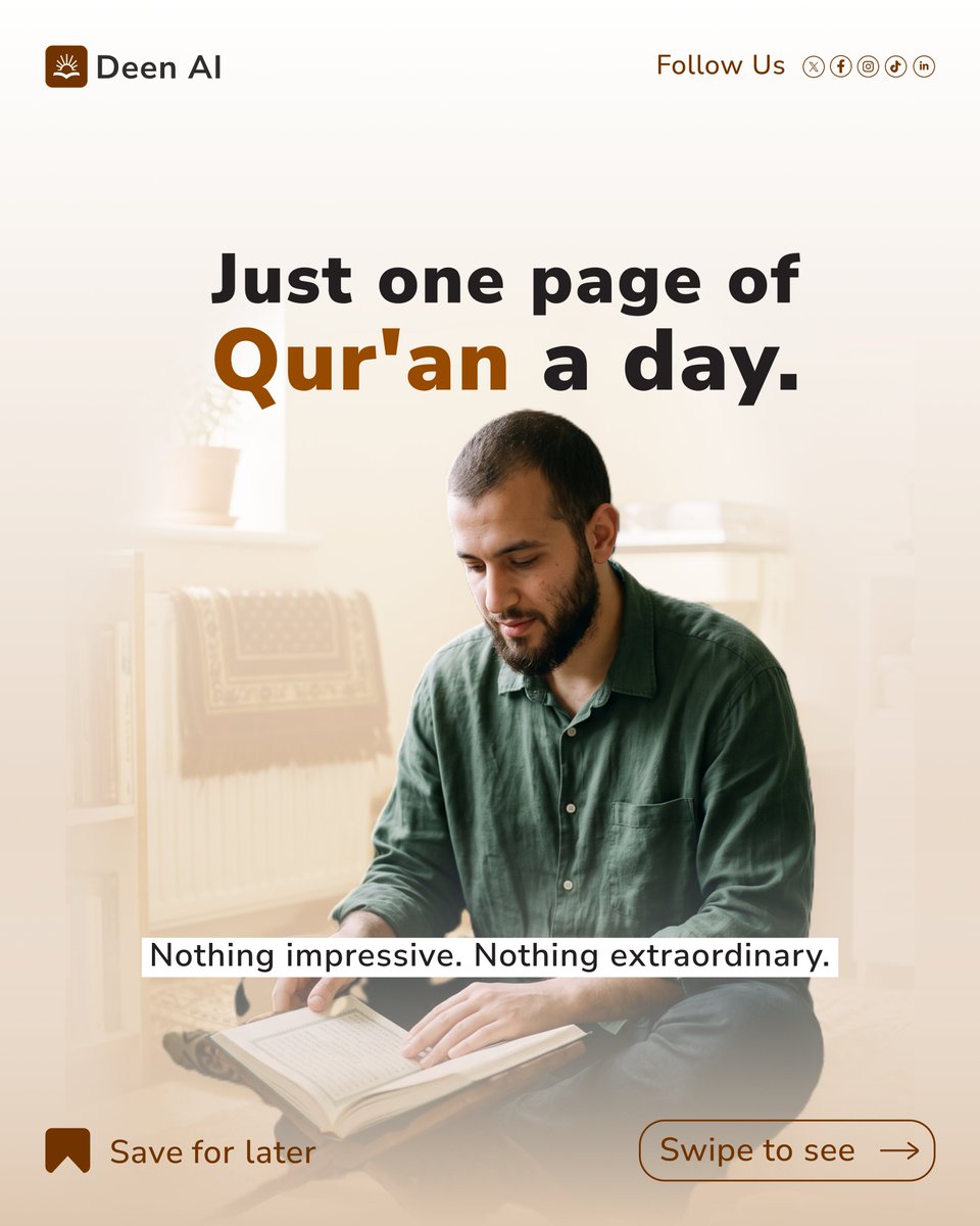 thedeenai's tweet photo. Never underestimate a small deed done consistently.

A few verses. A little dhikr. One sincere du'a.

Keep showing up, even when the steps feel small. https://t.co/9LXs94L8Z6