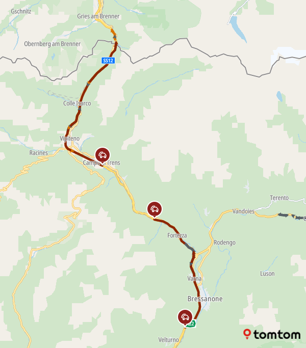 ANWBeuropa's tweet photo. Werkzaamheden⚒️ in #Italie op de #A22 Bolzano ► Brenner:
-tussen Bressanone / Brixen en Vipiteno / Sterzing 9 km +35 min.
-tussen Vipiteno / Sterzing en Brenner 20 km +60 min. https://t.co/1oGiUDUtzA