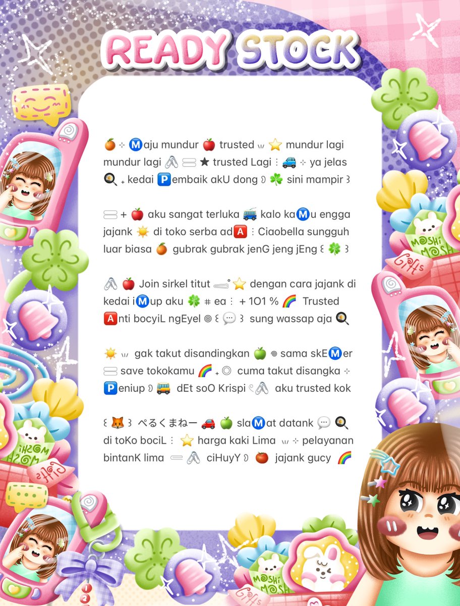 charmouraa's tweet photo. ◎ ꔛ ˚ help repost? thank you 🎀 💬

🍏 gucyyy aku bawa ☘︎ 15 wording biography ៸៸ 👛 𓊔 👚 price only @ 3.500 𖠗 ⁺ 🍪🐰 bisa kamu jemput by dm atau wassap 💬  ーこらいと。。
#zonauang https://t.co/v6iiiurEnF