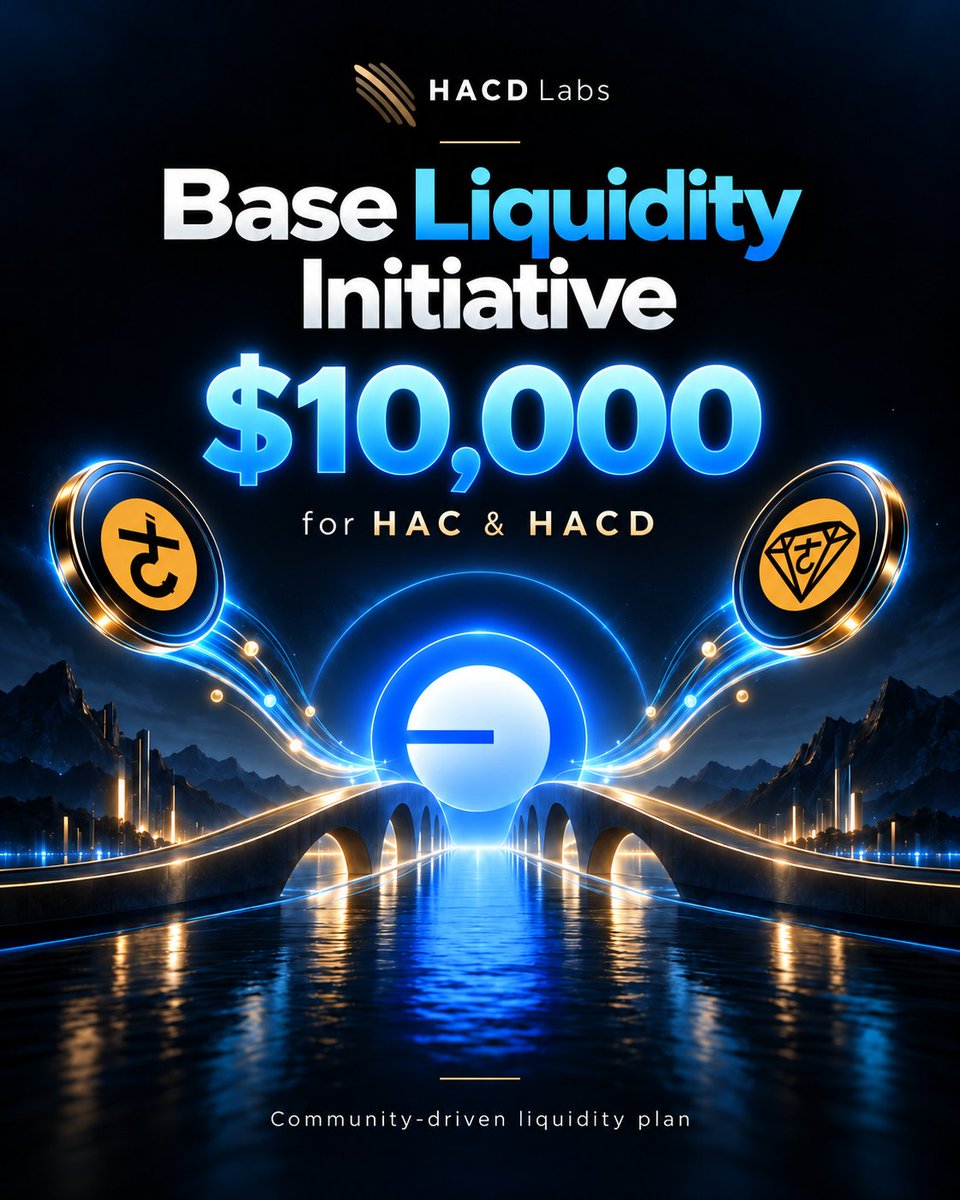 hacdlabs's tweet photo. The bridge(https://t.co/VKOLDJar3s) is live. Now let’s build the markets.

HACD Labs is launching a $10,000 @base Liquidity Initiative to support trading, liquidity, and DeFi use cases for $HAC & $HACD.

Before we decide where to deploy it, we want community input. What liquidity markets or use cases should we prioritize on Base?

Examples:
> HAC / USDC
> HAC / USDT
> Fractionalized HACD / USDC
> Fractionalized HACD / USDT
> HACD NFT marketplace listings
> Other Base DeFi use cases

Reply with your ideas and tell us what matters most. We’ll collect the best suggestions, shortlist the top priorities, and then run a community vote.