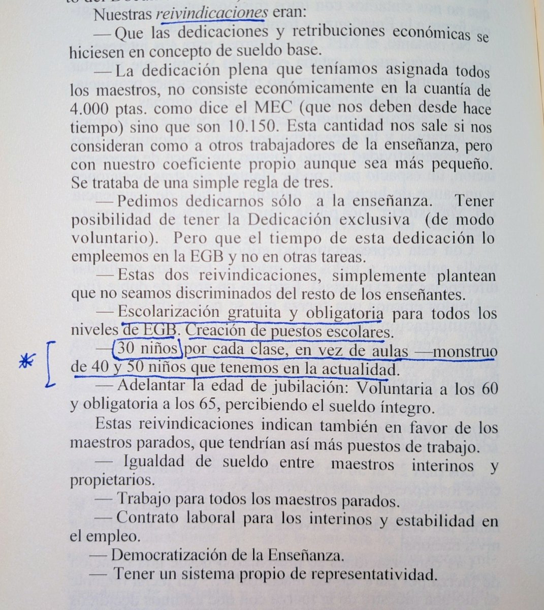 IkerMadrid12's tweet photo. Estas eran las reivindicaciones de los maestros en huelga en España en noviembre de 1976. ¿Les llamarían generación de cristal en aquella época? https://t.co/7uOrdK2s1t