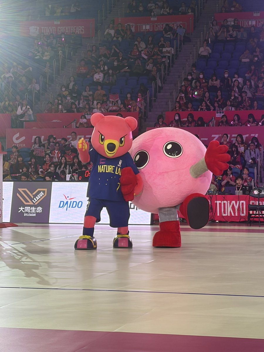 fujitv_volley1's tweet photo. 🌈26-27シーズン男子SVリーグ開幕🌈

きょう東京・有明コロシアムにて男子SVリーグの開幕戦が行われました🔥

開幕戦のカードは
昨季、シーズン6位そしてSVリーグ過去最多の総入場者数を誇る東京グレートベアーズ🐻と
今季からSVリーグに参戦した北海道イエロースターズ⭐️
試合はどのセットも拮抗した展開が続きフルセットの大激闘の末、
東京グレートベアーズが勝利しました👏

フジテレビバレーボール応援キャラクターのバボちゃんも応援に駆けつけ
記念すべき開幕戦のコイントスも行いました🪙

今季はSVリーグとバボちゃんのコラボグッズの販売や来場者限定で特別グッズのプレゼントイベントも行われるので
詳細はSVリーグ公式HPをチェック☑️