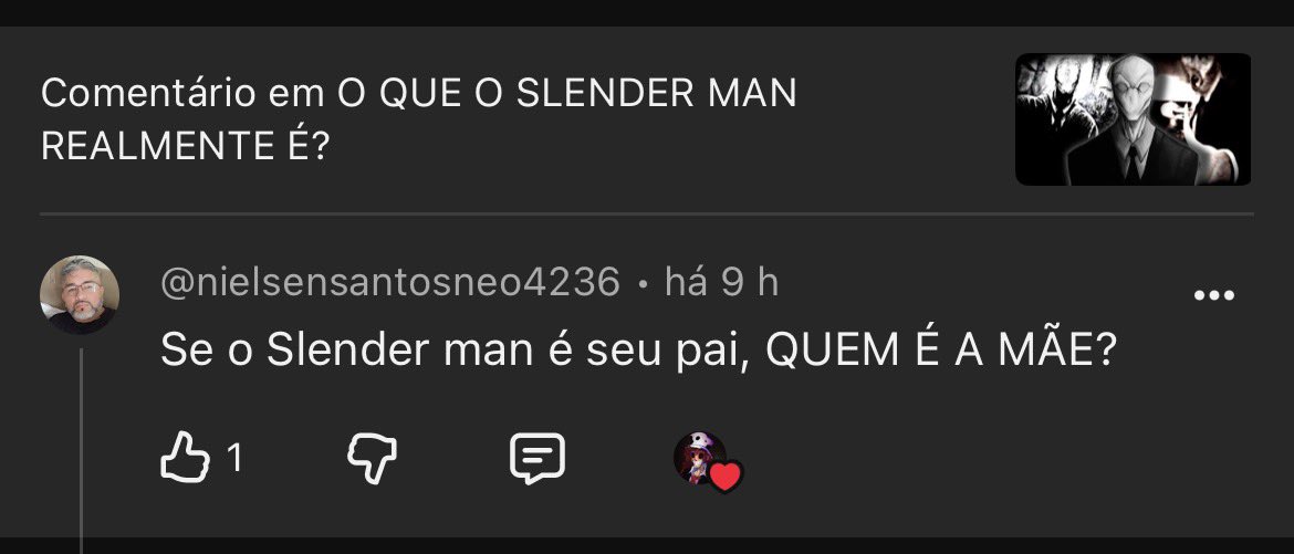 TSlendyman's tweet photo. Todo mundo se pergunta se o Slender Man é meu pai, quem seria a mãe?
Então respondendo a pergunta!

1.Slender Man é tanto minha mãe, quanto meu pai, ele pode trocar de gênero a hora que quiser, então ele pode ser os dois!

https://t.co/1Ztf5jZW9H sou adotado :D https://t.co/eVuZPwlOEv