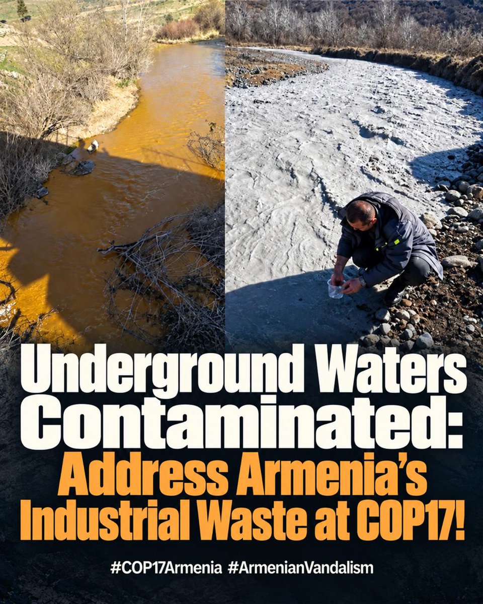 wdfpuaz's tweet photo. Underground Waters Contaminated: Address Armenia’s Industrial Waste at COP17! #BiodiversityAction #COP17Armenia #COP17hypocrisy
@UNFCCC
@UNEP
@UNBiodiversity
@IPCC_CH
@FAOclimate
@COP17_Arm2026
@Greenpeace https://t.co/mlezyKUspS