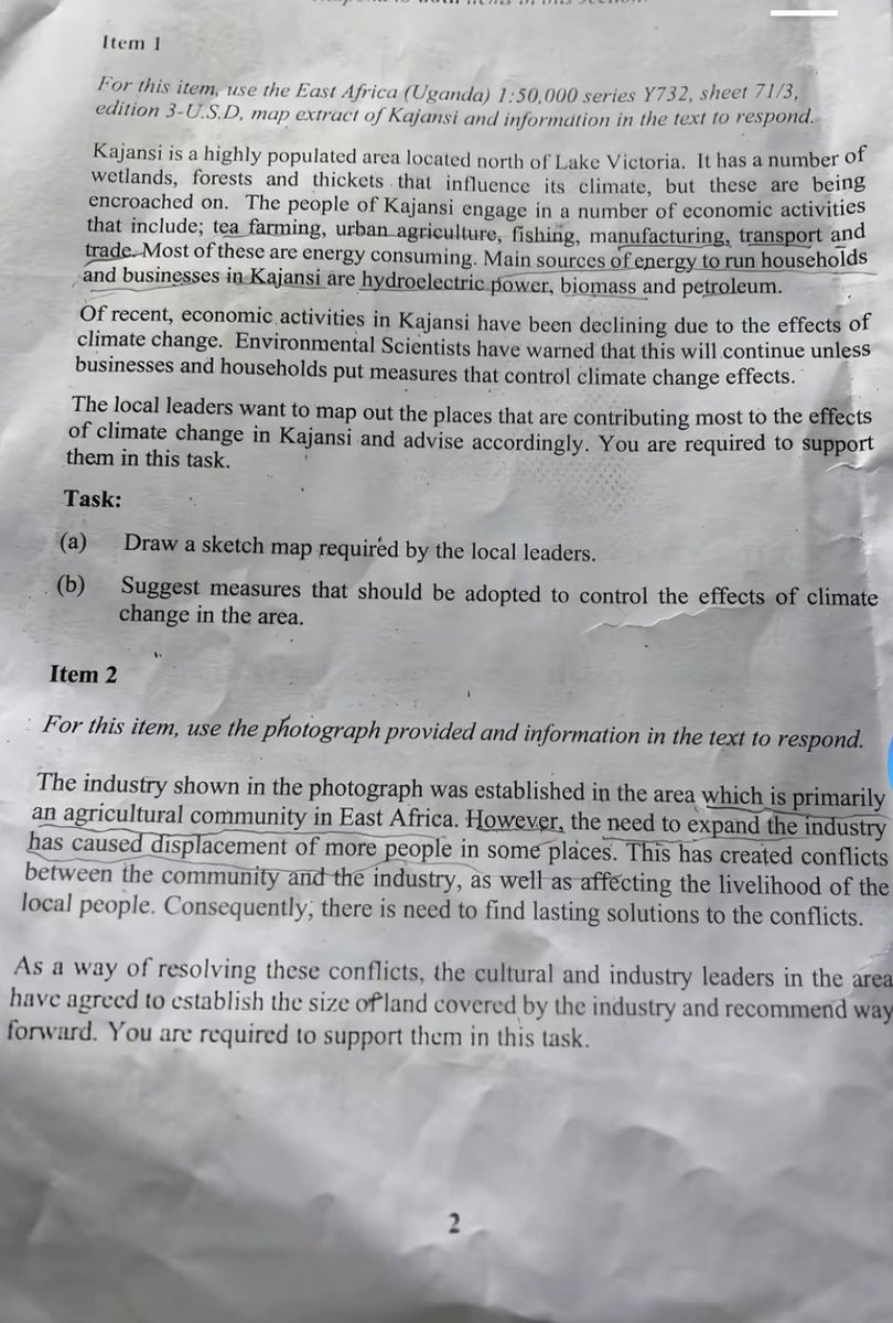 Chiomabtq's tweet photo. Geography for the UCE, first question was about Kajansi. Mwe Genzs, will be passing aptitude tests and GP 😅  Mwe new curriculum is here to bring hands on and current issues and problem solving. It’s way better than our old curriculum. https://t.co/gzWp9mWm3b