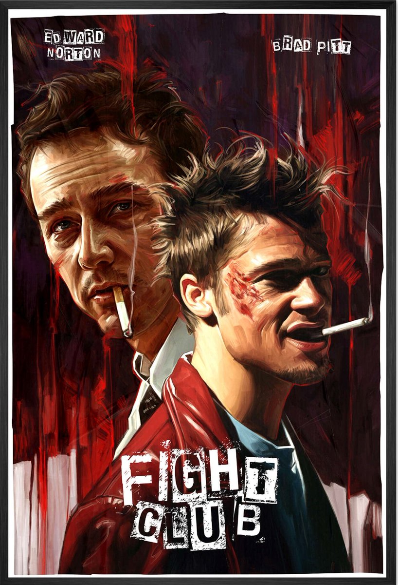 britmedia2000's tweet photo. Fight Club
(1999)
By Dmitry Belov
An insomniac office worker and a devil-may-care soap maker form an underground fight club that evolves into much more
REF: PHX/FIGHTCLUB/POSTERART/008
#BradPitt #FightClub #PosterArt https://t.co/oMbw7m7ymC
