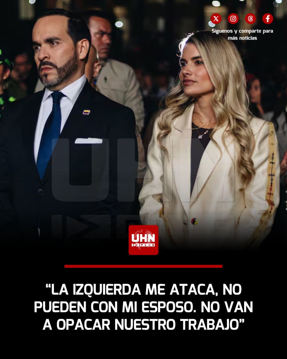 UHN_Plus's tweet photo. 🇨🇴‼️ | Ana Lucía Pineda frena la campaña en su contra: la esposa del Presidente Abelardo de la Espriella rompió el silencio para desmontar la arremetida de la oposición progresista. Pineda denunció en una entrevista con Semana que la izquierda usa su nombre como un sucio instrumento político para intentar golpear al mandatario, dejando claro que no permitirá que los sectores comunistas manchen su trabajo.