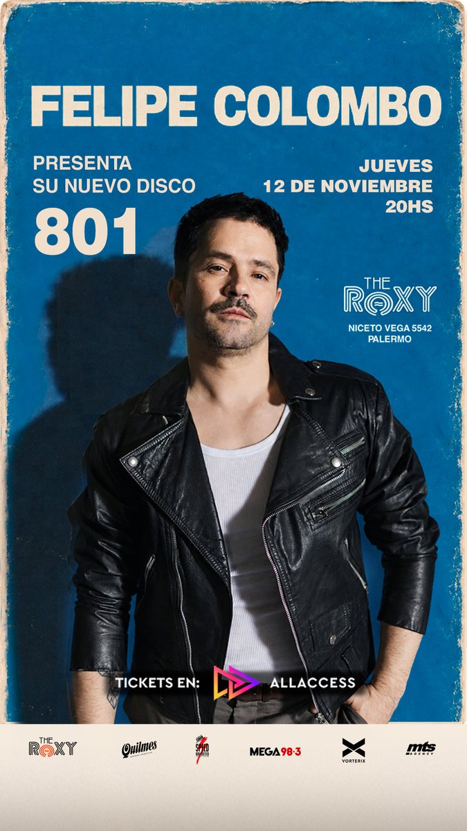 FelipeColombo's tweet photo. Show presentación de mi disco 🕺🏻🤟🏼💪🏼
Jueves 12 de Noviembre el El Roxy!!
Entradas acá 👇🏼

https://t.co/2HwWmW20fK https://t.co/z8io6TMGGV