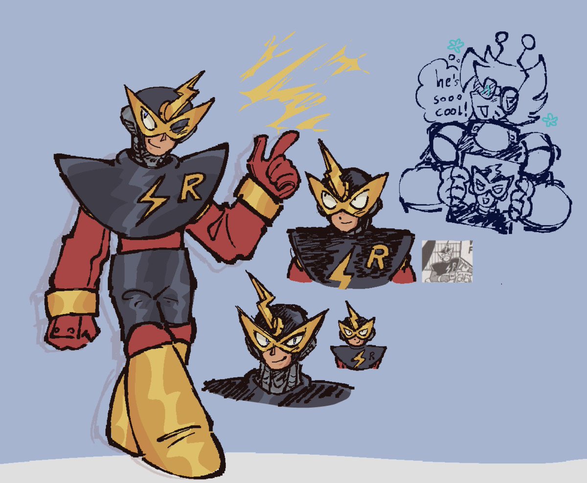 EmmerichOtacon_'s tweet photo. [More old art] Other Mega Man stuff... my favourite Robot Masters... I think Elec Man and Shadow Man are neat... #megaman https://t.co/ZESAdggJpR