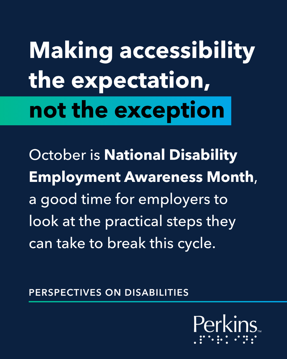 PerkinsVision's tweet photo. Instead of wondering, “How could a person with a disability possibly do this job,” employers should be asking, “What does this person need to do the job effectively?”

This #NDEAM, read the latest Perspectives On Disabilities piece here: https://t.co/o3OGyuTh55 https://t.co/ECDD71AEHq