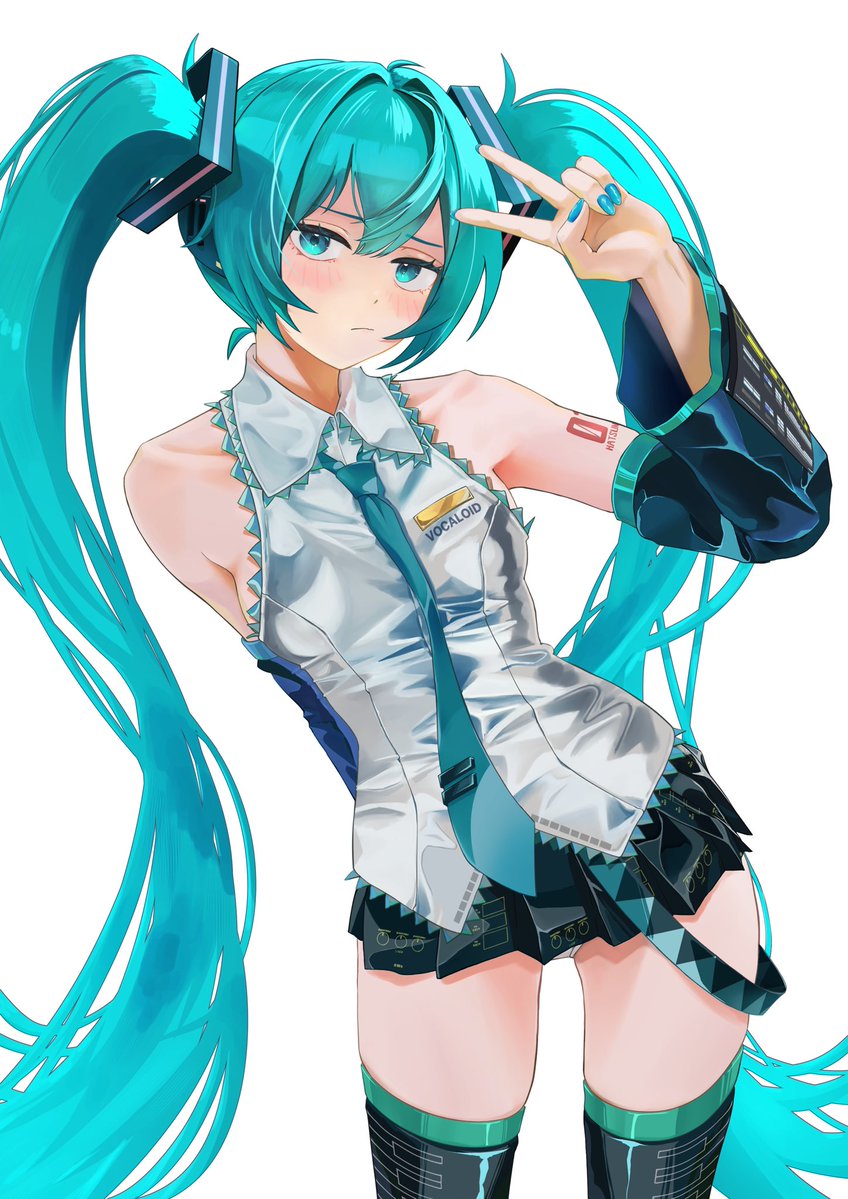 aru_aru_14's tweet photo. #ミニスカートの日
ジト目のミクさん
「なんか雑にミニスカートにしてません？緑の部分がないし...」 https://t.co/UgrGAYJz8o