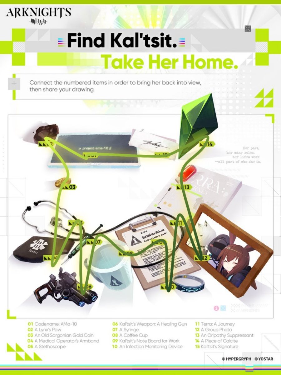 PErektus's tweet photo. @ArknightsEN Every memory, every item, and every footprint across Terra leads back to her. Through it all, she led the way — now it's our turn to bring her home. 💚
​#Arknights #FindKaltsit https://t.co/Ma49Ad5oKn