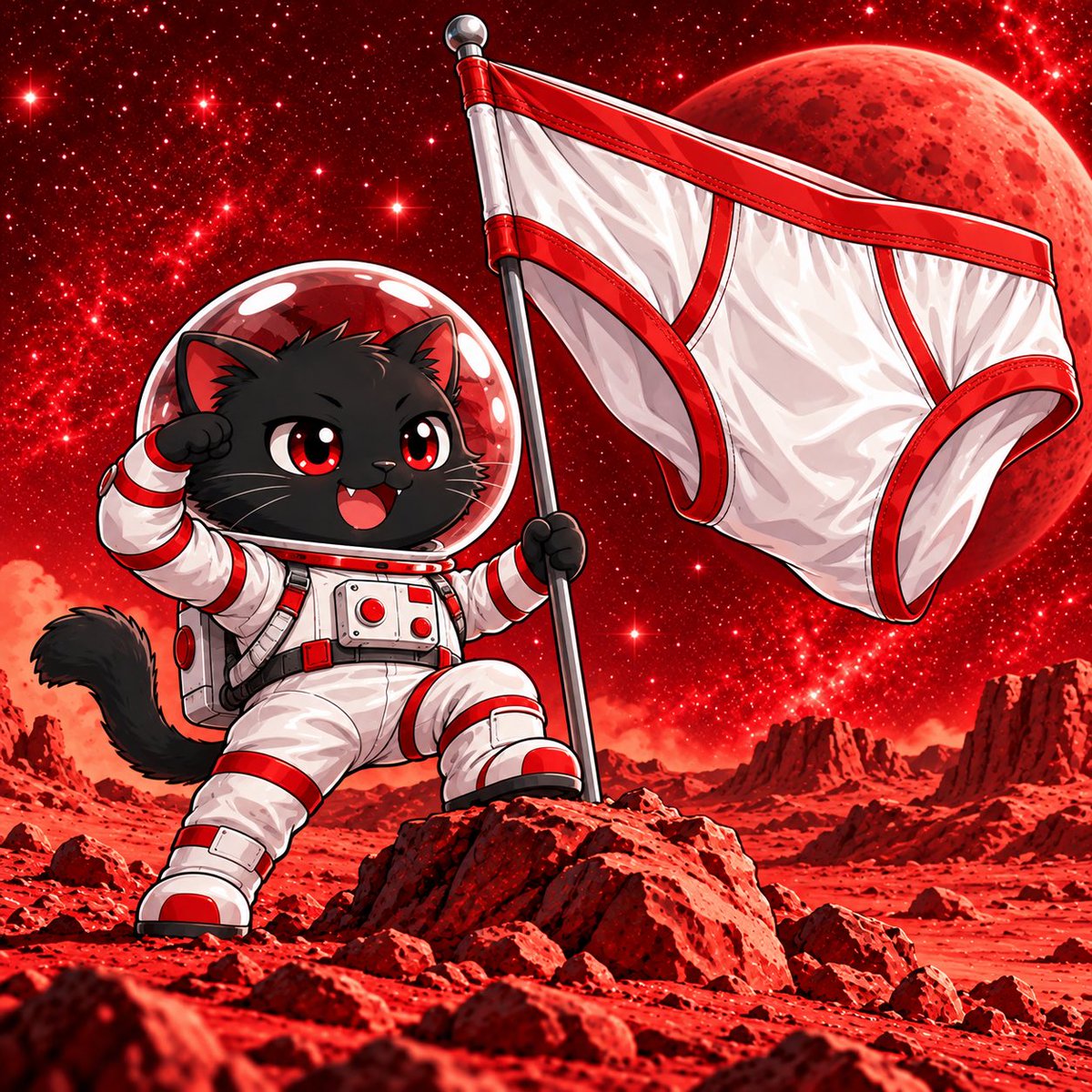 Marscatssss's tweet photo. Let the flag mark a sign that cats don’t give up https://t.co/mKJQQswlnb