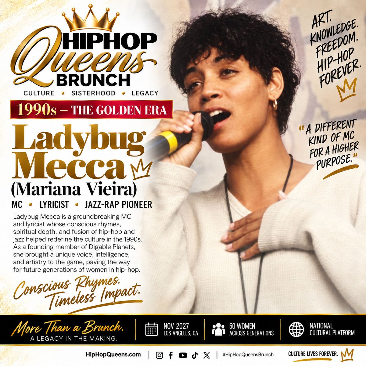 HipHopQueensB's tweet photo. Ladybug Mecca (Mariana Vieira)
#LadybugMecca #DigablePlanets #JazzRap #WomenInHipHop #HipHopQueensBrunch https://t.co/r06UE3VjBT