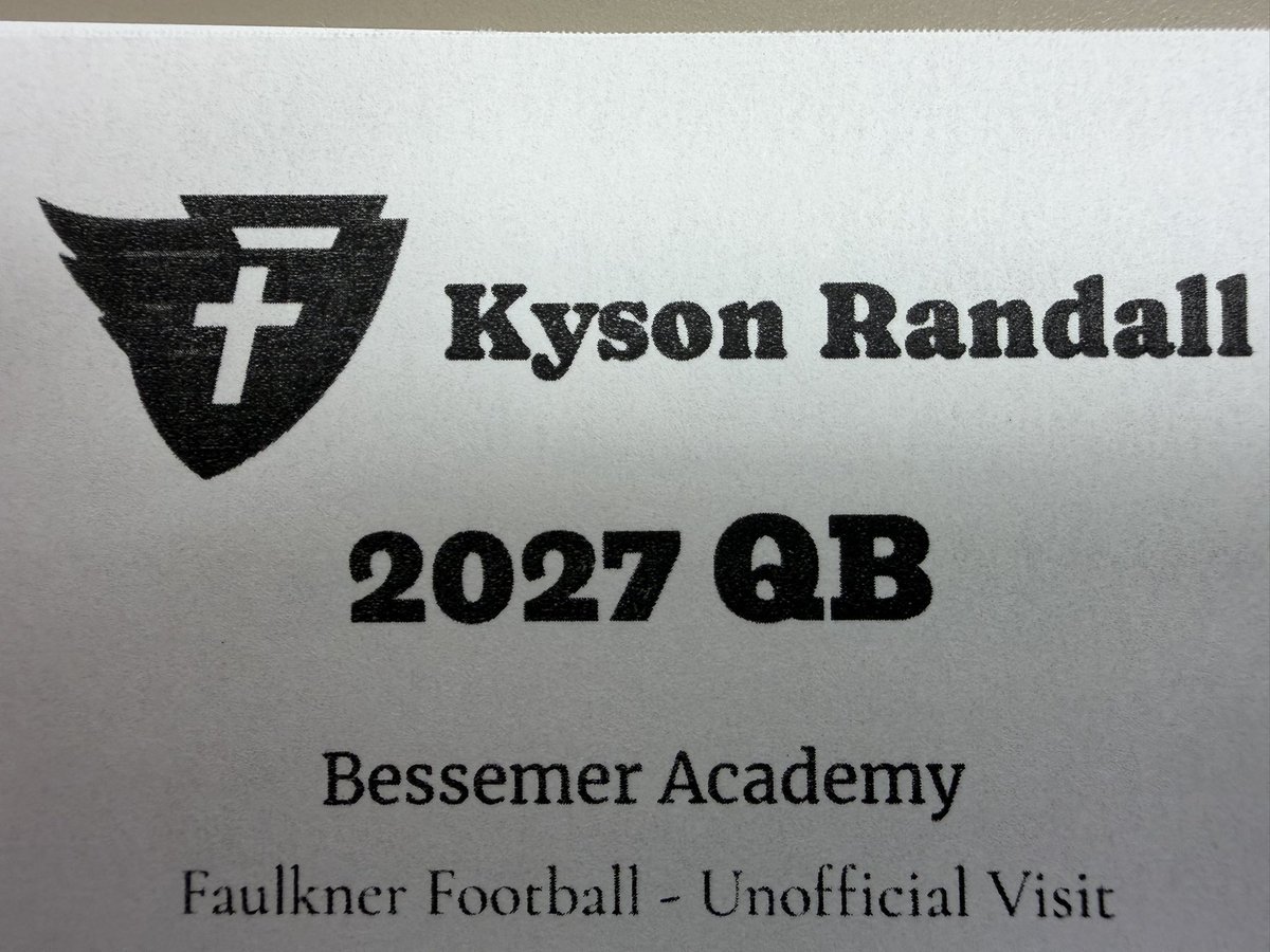 KysonRandall5's tweet photo. Looking forward to attending @FaulknerFTBL game today! Thank you @JT_BakerDPP for the invite! @CSAPrepStar @SportPrepX @SPORTSxEDITS @GatlinburgBowl @HallTechSports1 @BARebelFootball @REBSathletics https://t.co/V3Id61ObdQ