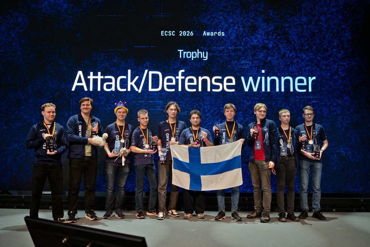ECSC_openECSC's tweet photo. Five days, 42 countries, 400+ young cybersecurity talents: our press release on #ECSC2026 in Bochum is online, with photos from the awards ceremony.

https://t.co/q6YLhj3OQl https://t.co/Bl0x6OCY4u