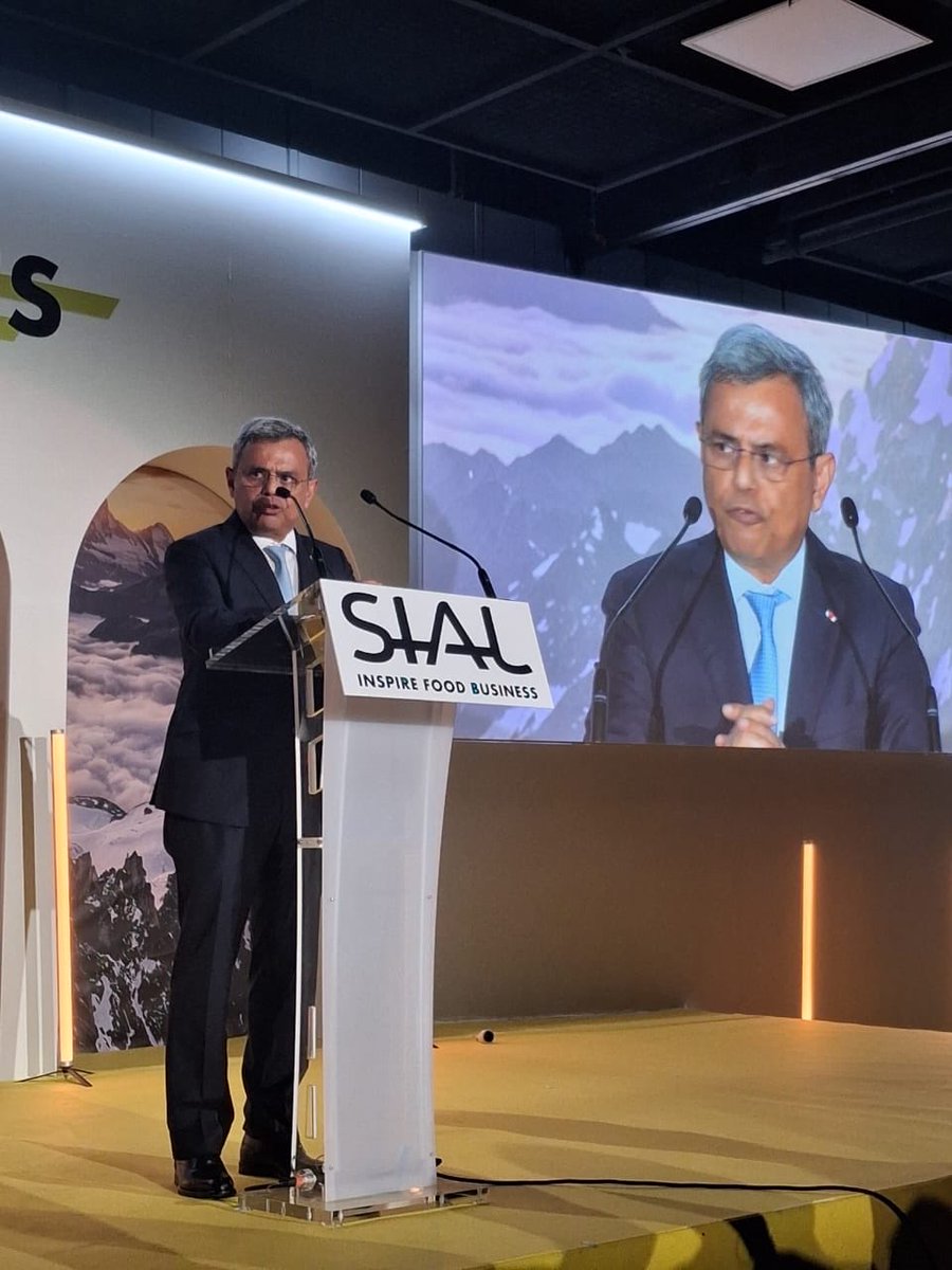 JawedAshraf5's tweet photo. At the #SIALParis inauguration today, in the presence of French 🇫🇷 Minister Anne Genevard, & international audience, spoke about  
- the new agricultural revolution in India, led by small farmers. 
- our diversity, resilience, sustainability, organic, innovation and self sufficiency
- the rapid growth of food processing industry at global standards
- new opportunities for Indian farmers and MSMEs in our FTAs
- our SIAL theme ‘Feeding our Tomorrow’ 🇮🇳’s  commitment to global food security.
- in the UN International Year of Woman Farmer 2026 women-led innovation & tech driven farming is empowering rural women and transforming lives.