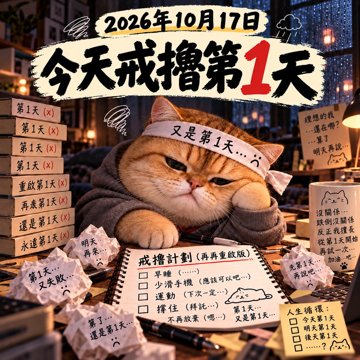 oscarcheung23's tweet photo. 2026年10月17日
戒撸第1天
#戒撸 https://t.co/lXuQl6GbAS