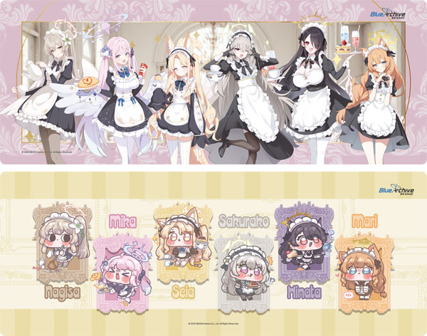 Blue_ArchiveGC's tweet photo. ブルアカのメイド姿がデスクマットに！✨

【ブルーアーカイブ トリニティメイド デスクマット】

キャラクターたちのかわいいイラストを楽しめる2種類がラインナップ！

あみあみで予約受付中！【PR】
https://t.co/mVYn5kr07V https://t.co/X0hI4PqLeO