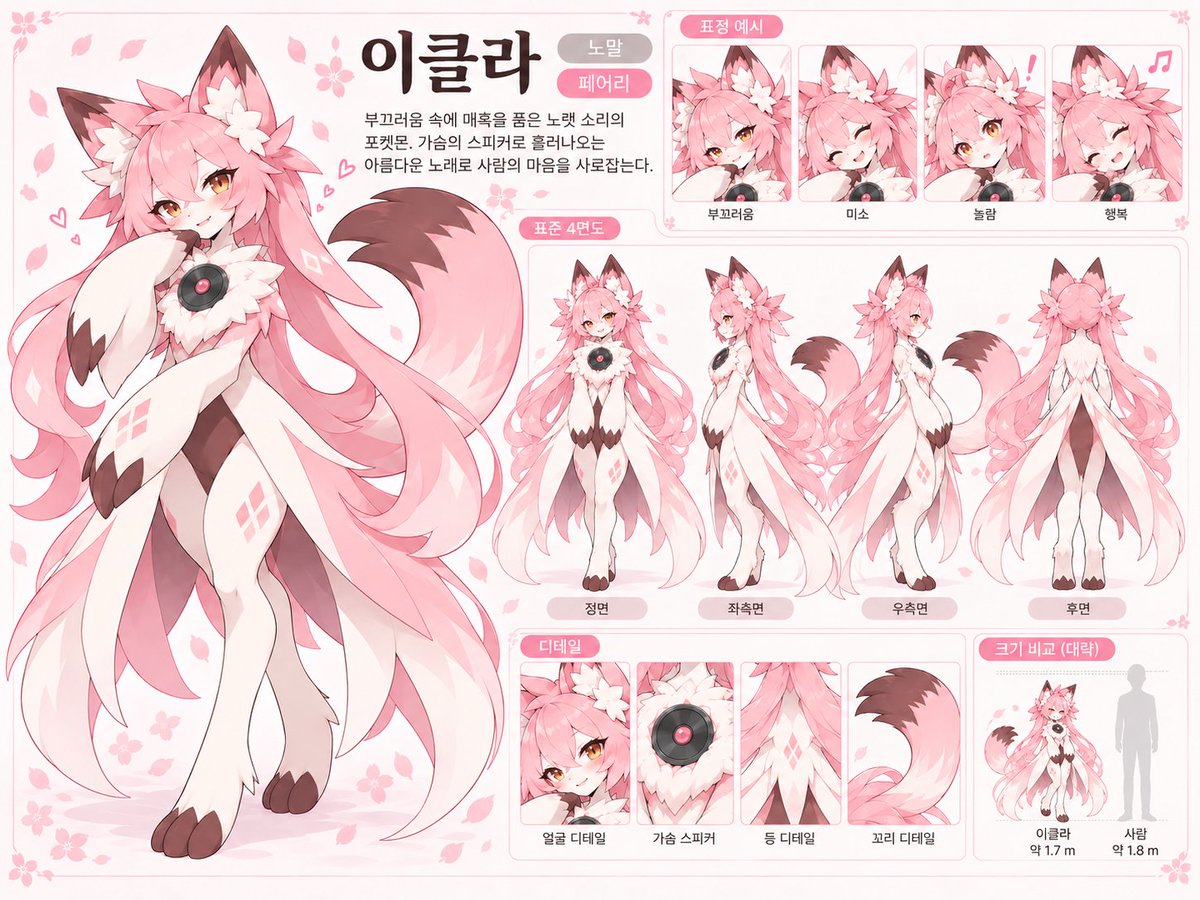 VHZ_EQue's tweet photo. 내가 만약 포켓몬이 된다면..? <2>

< 이클라 >

부끄러움 속에 매혹을 품은 노랫 소리의 포켓몬.

-가슴의 스피커로 흘러나오는 아름다운 노래로
사람의 마음을 사로잡는다.

-트레이너가 위험에 처하면
자신의 목숨을 아끼지 않고
트레이너를 지키려는 성질이 있다. https://t.co/YIMkscrhRO